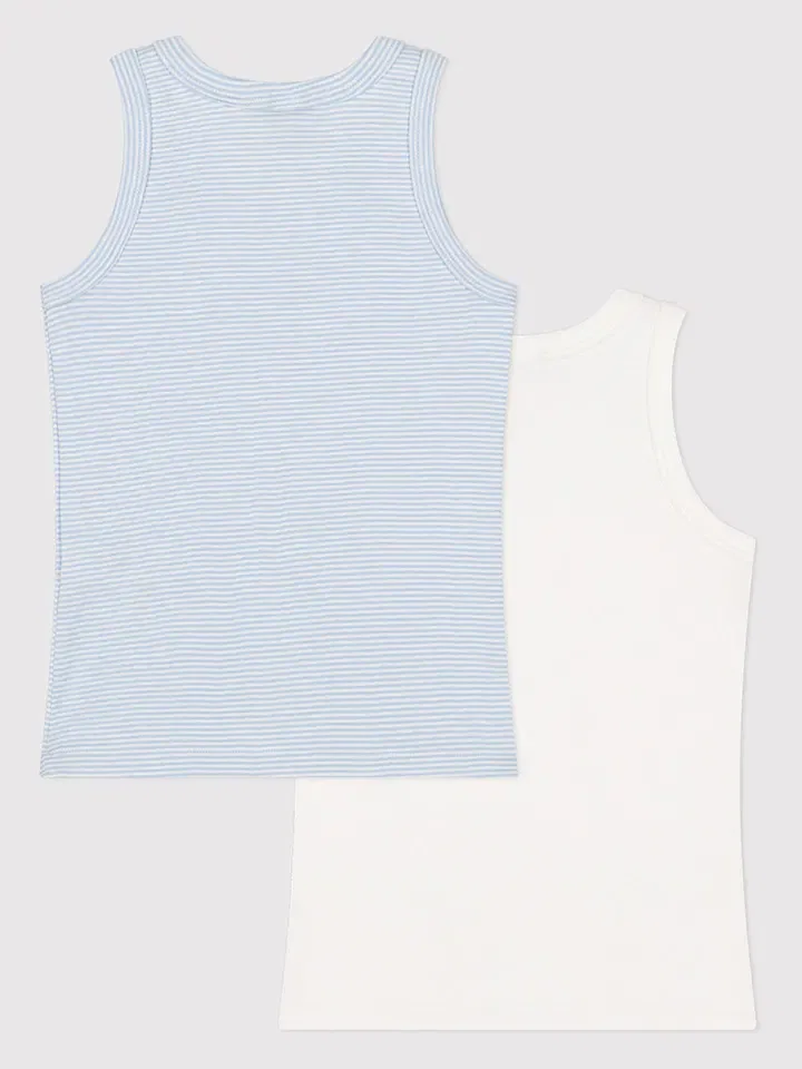 Набор из 2 подгузников Petit Bateau, голубой/белый — фото 2