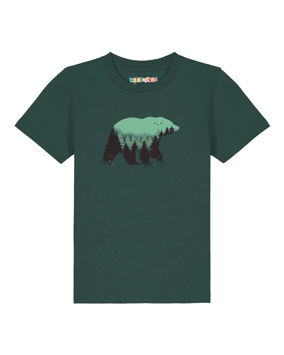 Футболка 'Waldbär' Watabout.Kids, Emerald/Dark Green