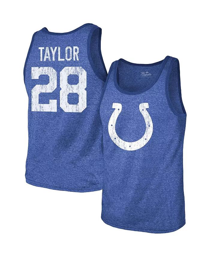 

Мужские темы Jonathan Taylor Heathered Royal Indianapolis Colts Имя игрока и номер Трехкомпонентная майка Majestic