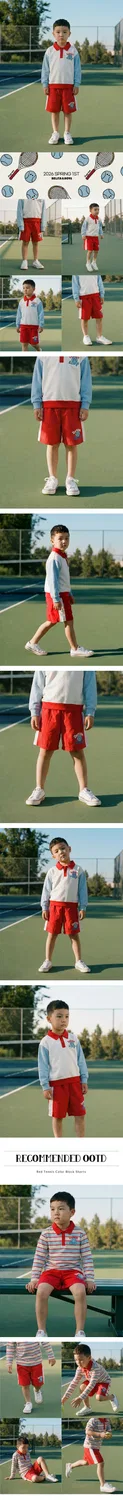 Детские шорты с цветными блоками Tennis красные от Belita&Boys — фото 3