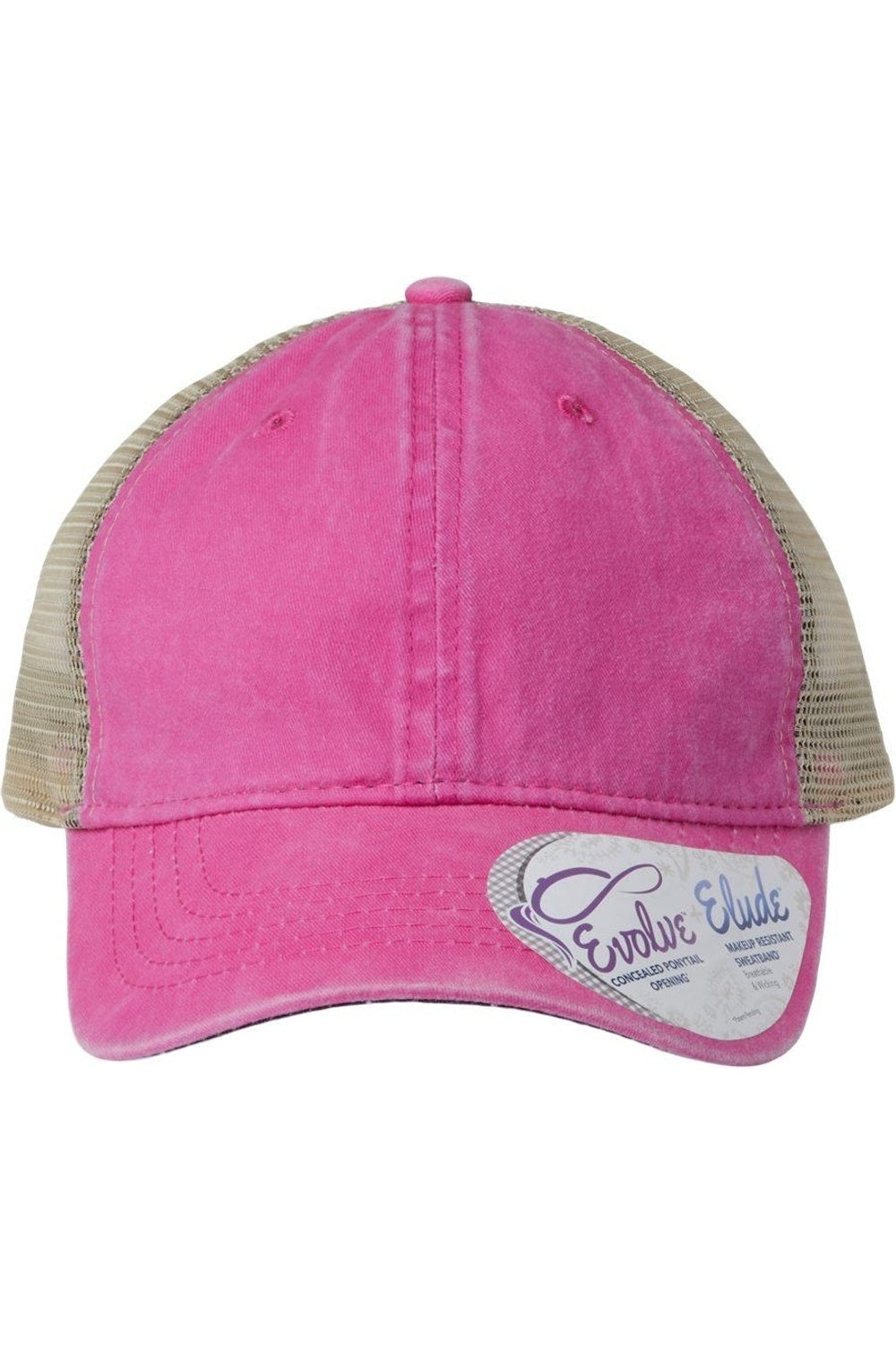 

Женская кепка Infinity Her с сетчатой ​​задней частью и эффектом потертости, розовый/в горошек