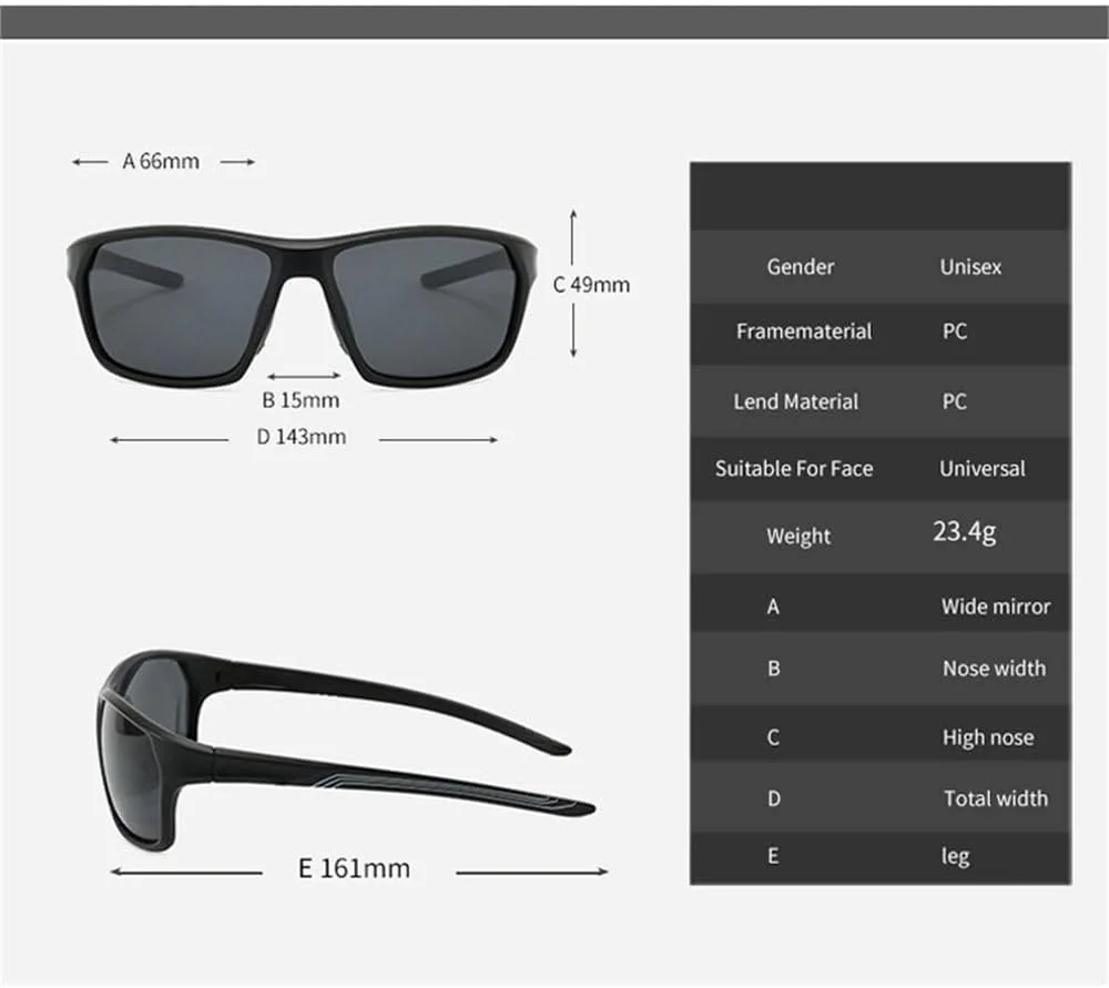

Спортивные очки для активного отдыха на открытом воздухе, солнцезащитные очки, солнцезащитные очки с поляризацией и защитой от ультрафиолета KTUCN, Black