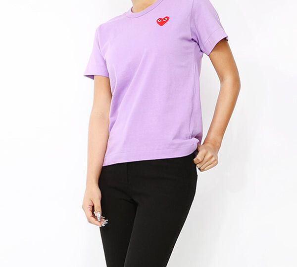 Футболка heart logo tee 'purple pink' Comme Des Garcons Play, фиолетовый — фото 4