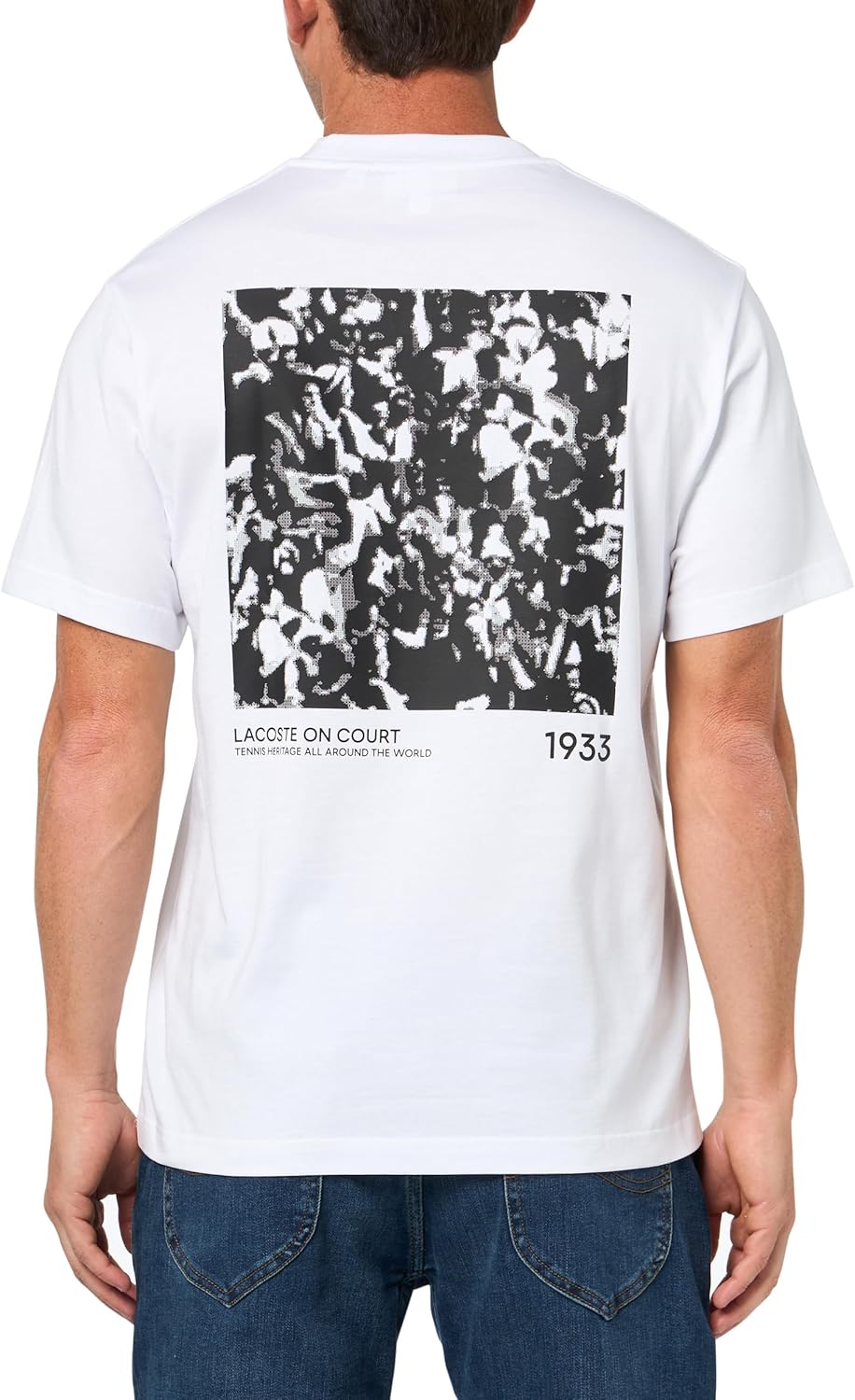 Мужская теннисная футболка Lacoste Classic Fit с принтом, White — фото 2