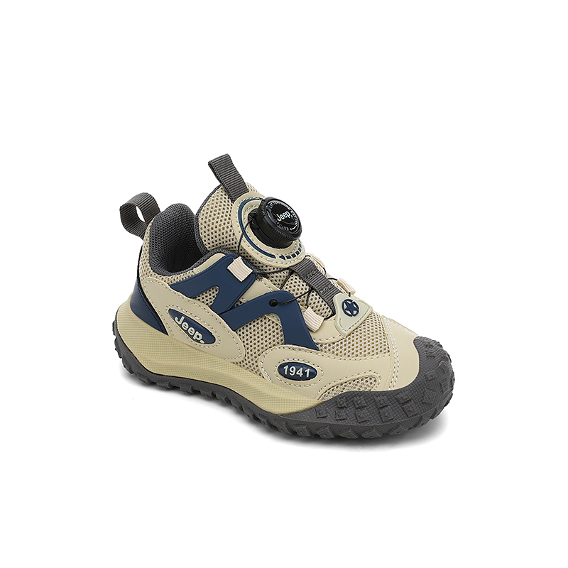 Кроссовки Running Collection Slip Resistant, Abrasion Resistant, Lightweight Cushioning, Quiet Low top Jeep, бежевый синий — фото 3