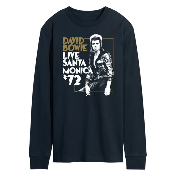 

Мужская футболка с длинным рукавом David Bowie Santa Monica Licensed Character, синий