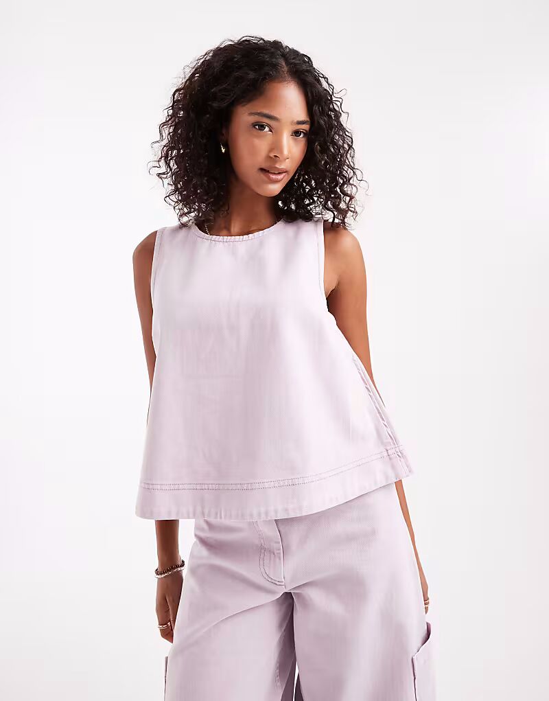 

Топ-комбинация в лилово-розовом цвете Asos Design