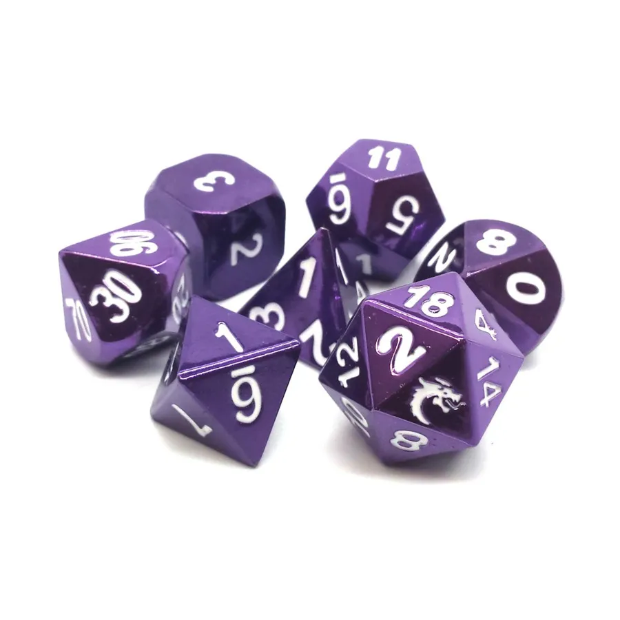 

Поли-набор – электрический фиолетовый (7), Metal Dice - Halfling Forged