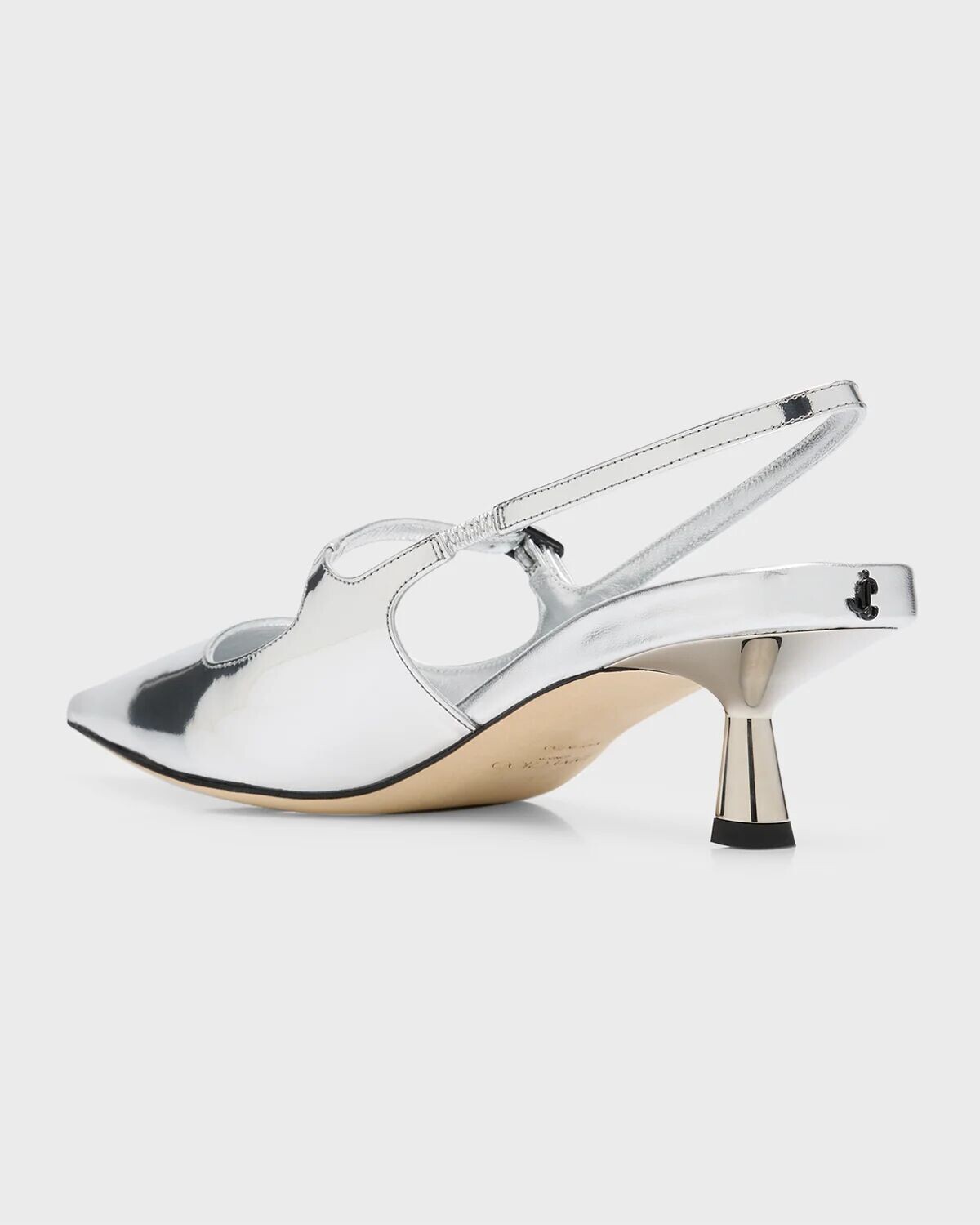 Туфли-лодочки Mary Jane металлизированного цвета с пяткой на пятке Didi Jimmy Choo, цвет Silver — фото 4