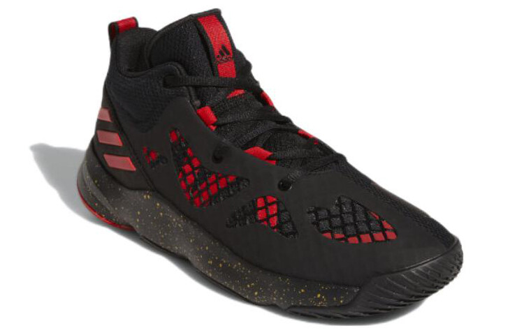 Кроссовки Adidas Vintage Basketball, черный/красный — фото 3