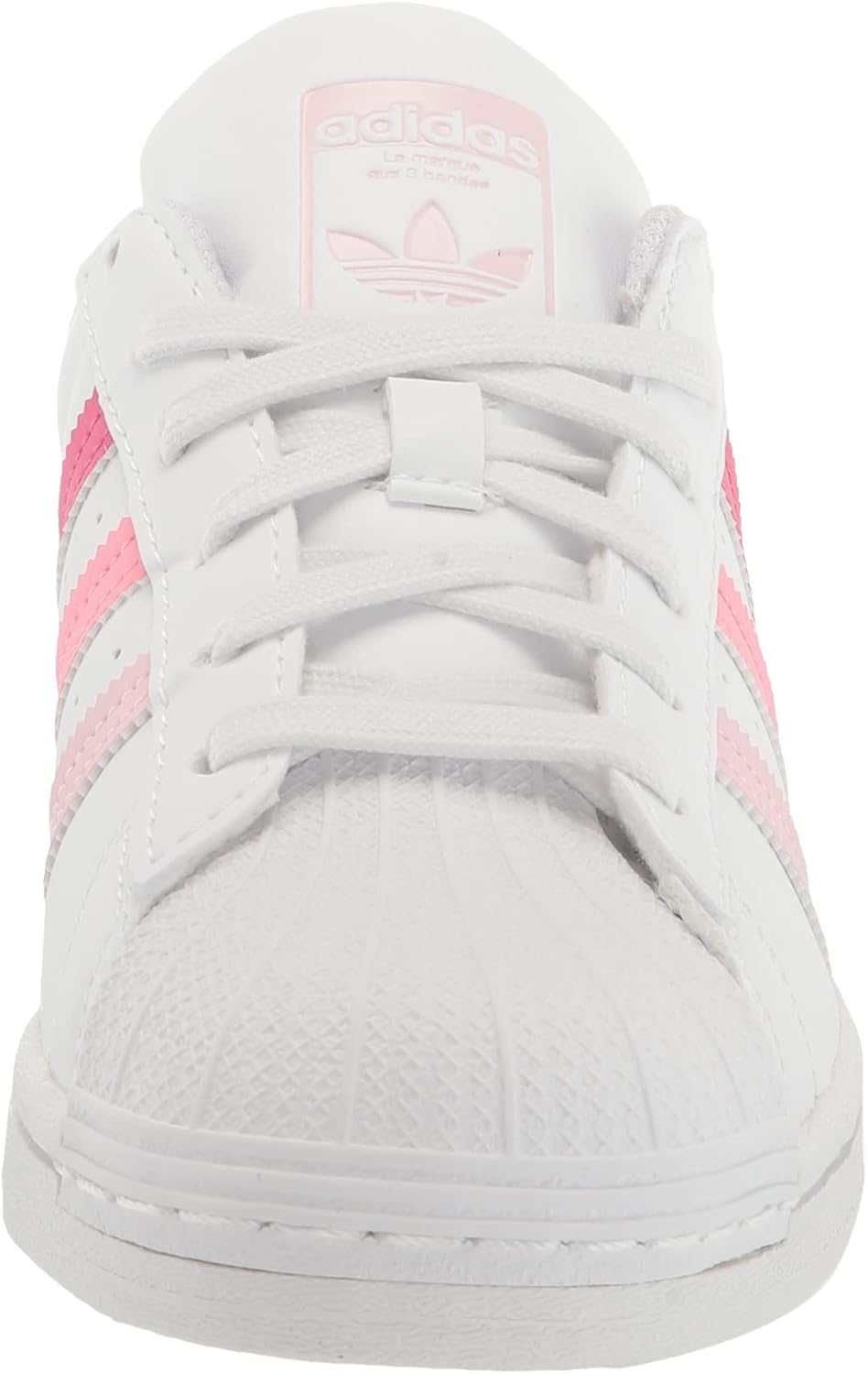 Кроссовки adidas Superstar для детей и взрослых, белый/розовый — фото 2