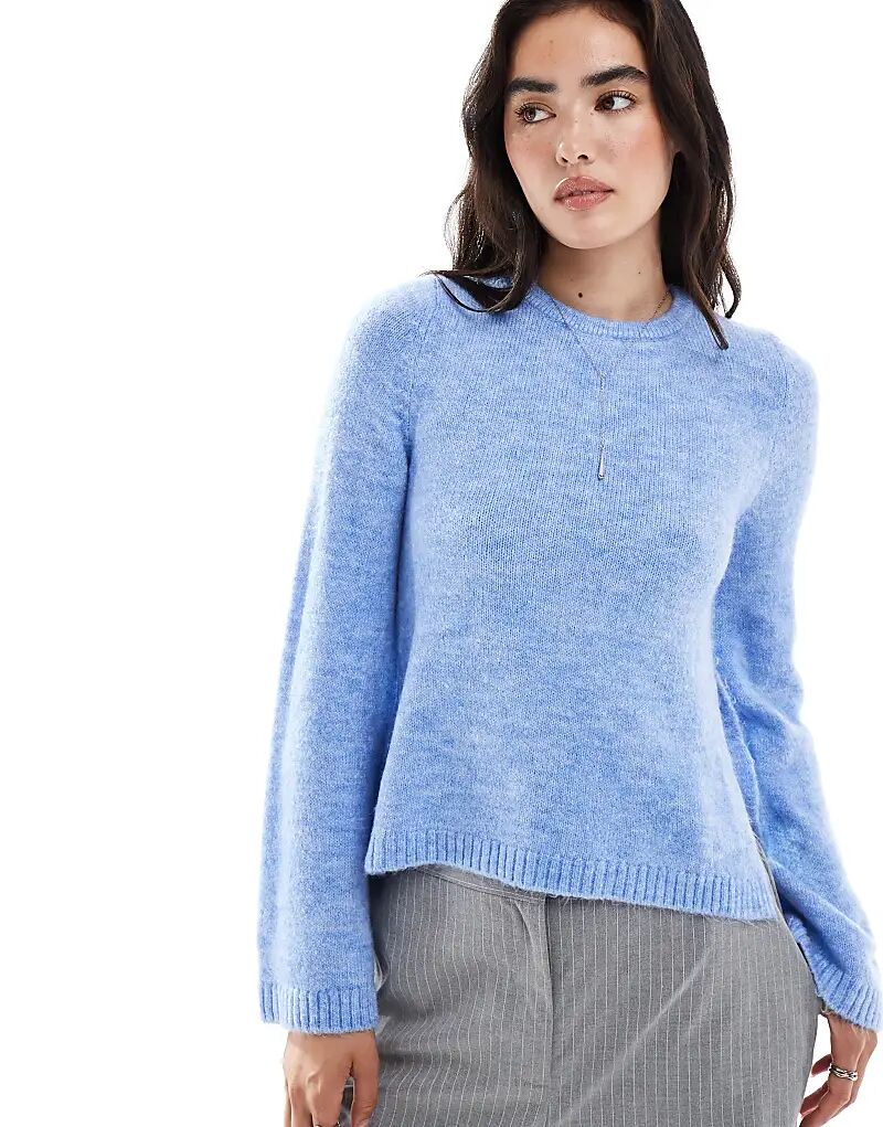 

Тонкий трикотажный свитер с рукавами-ангелами ASOS DESIGN нежно-голубого цвета