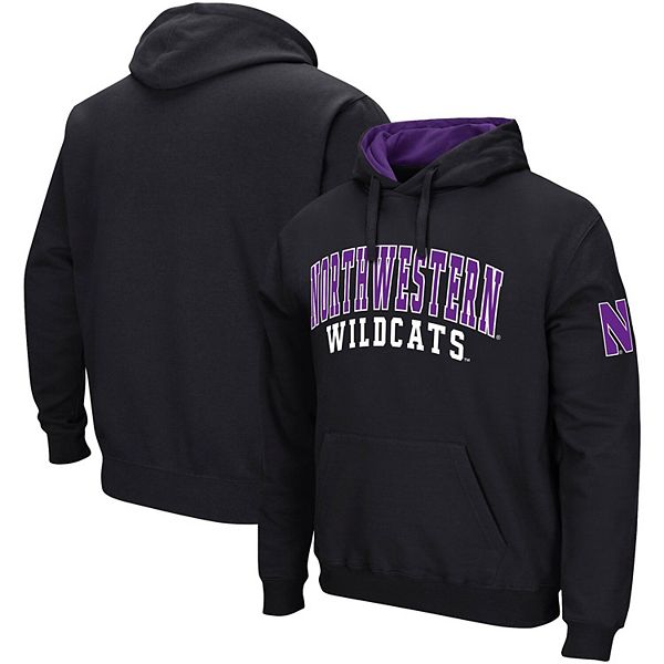 

Мужская черная толстовка с капюшоном northwestern wildcats double arch Colosseum