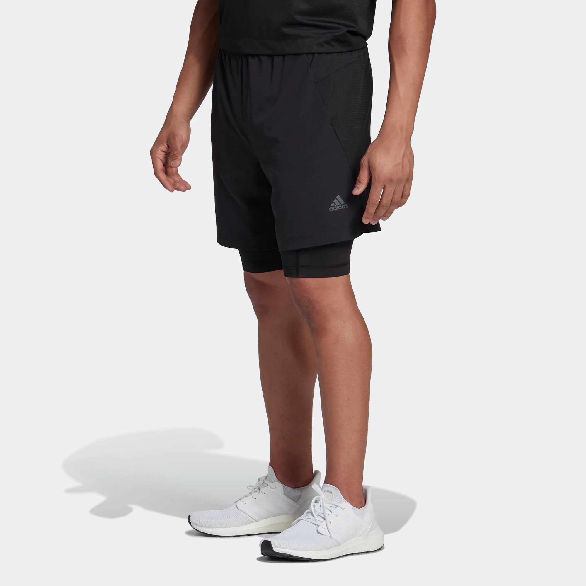 Шорты Men's adidas Hiit Spin Sho 2 In 1 Leggings Elastic Waistband Sports Shorts Black HR3772 — фото 4