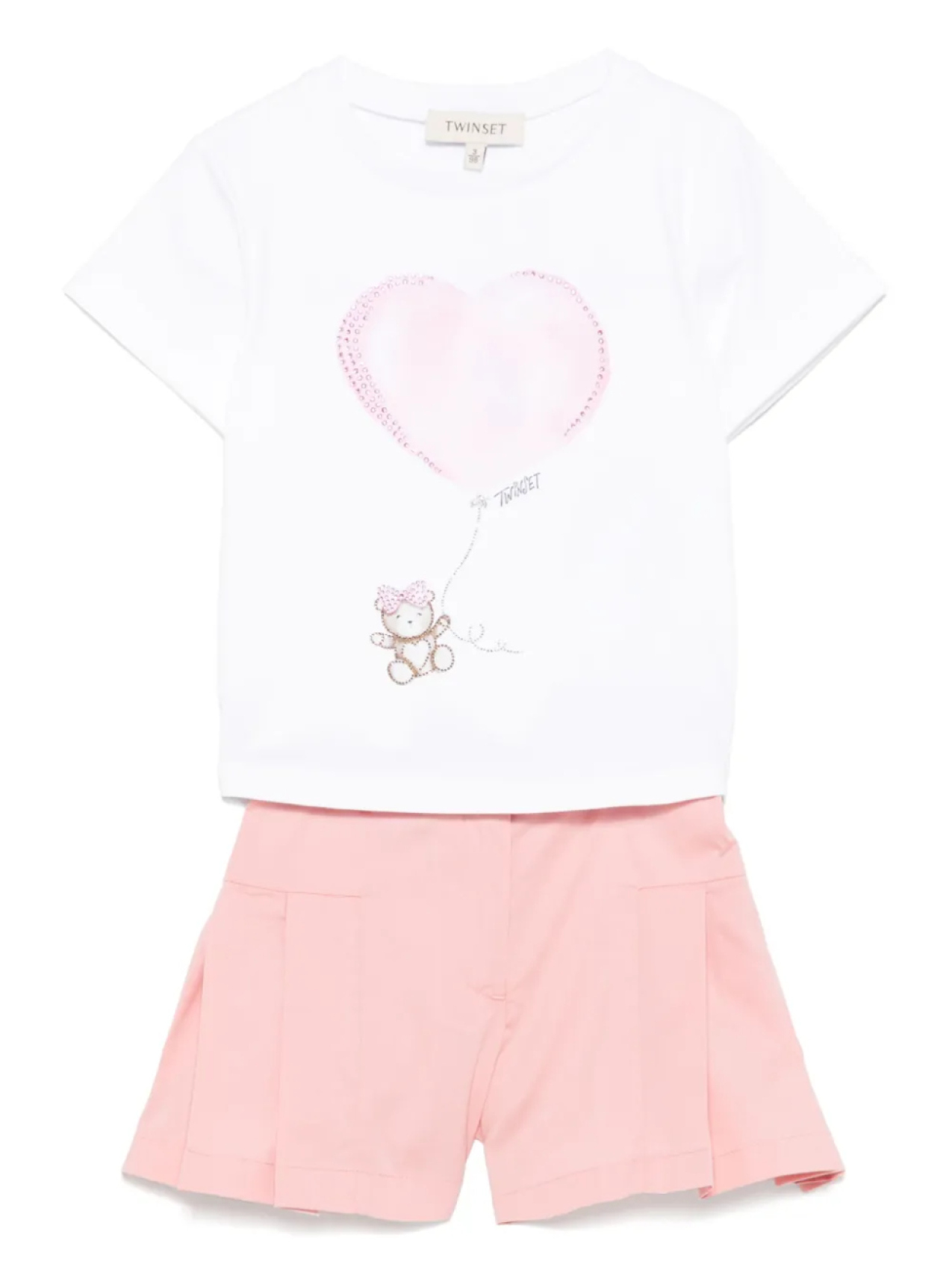 

TWINSET Kids комплект из шортов и топа с принтом, белый