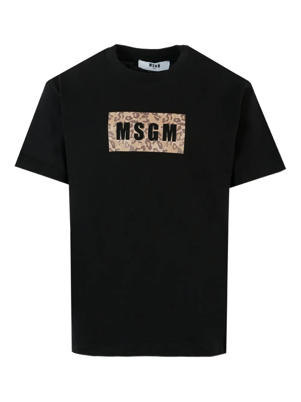 

Футболка с леопардовым принтом MSGM Kids, черный
