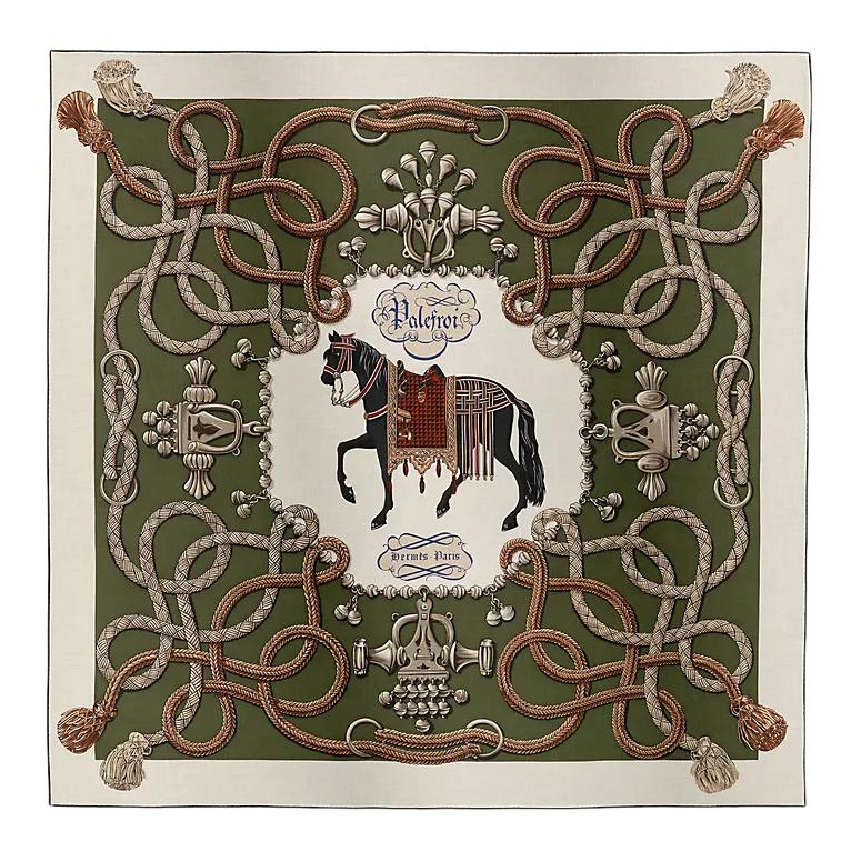 

HERMES Женская кашемировая шаль зелёная, Green