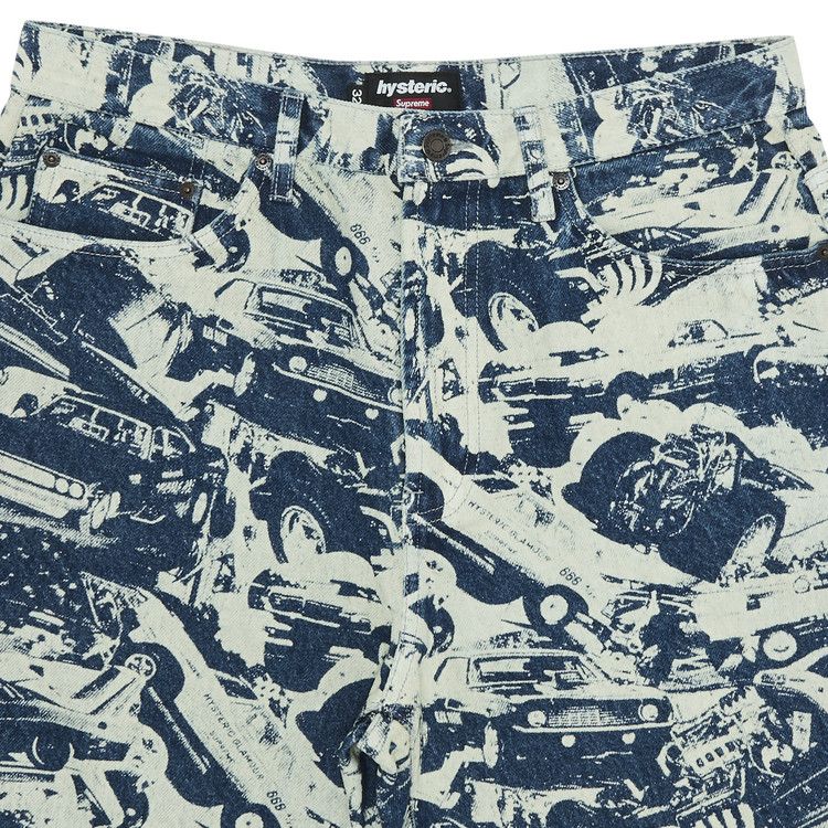 Джинсы Supreme x HYSTERIC GLAMOUR Cars Baggy Jean, Washed Indigo — фото 3