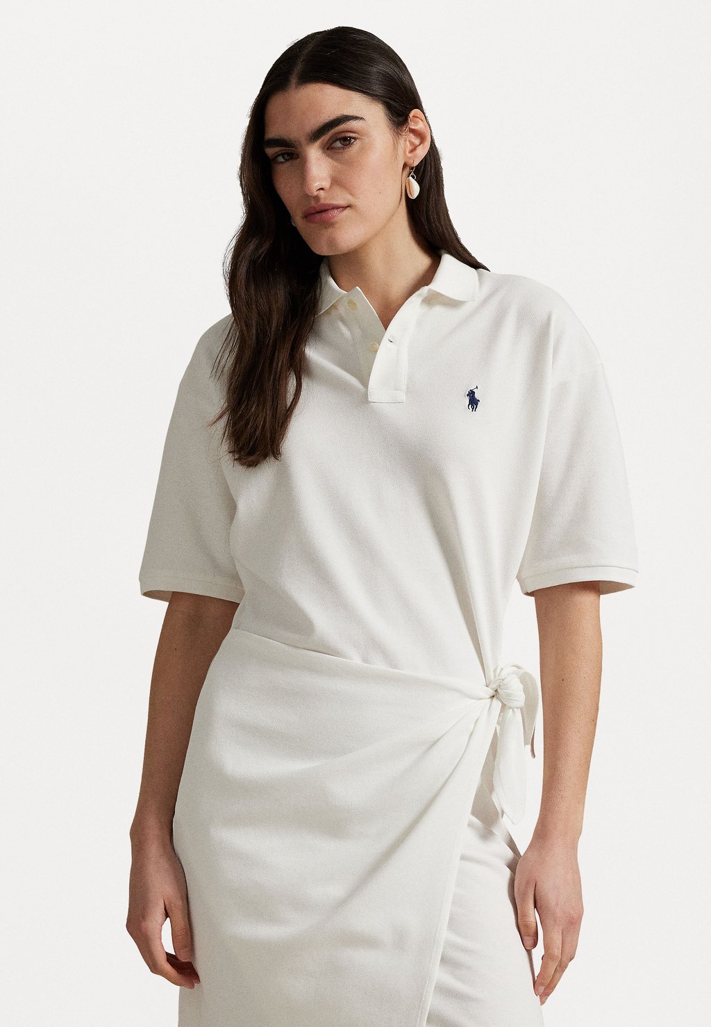 

Платье-рубашка COTTON POLO WRAP DRESS Polo Ralph Lauren, белый