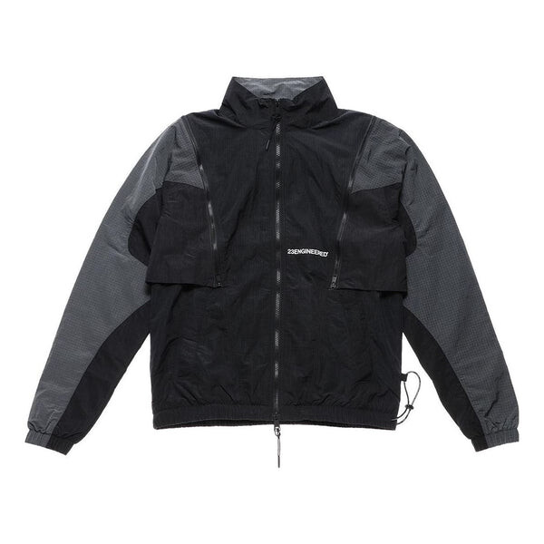 Куртка Men's Jordan Colorblock Detachable Zipper Long Sleeves Stand Collar Jacket Autumn Black, черный