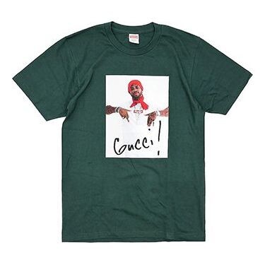 

Футболка fw16 gucci mane tee green printing short sleeve Supreme, зеленый