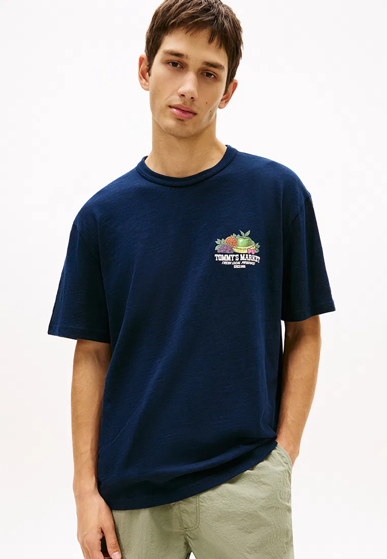 Футболка с коротким рукавом, свободный крой, Tommy Jeans Tommy Hilfiger, темно-синий