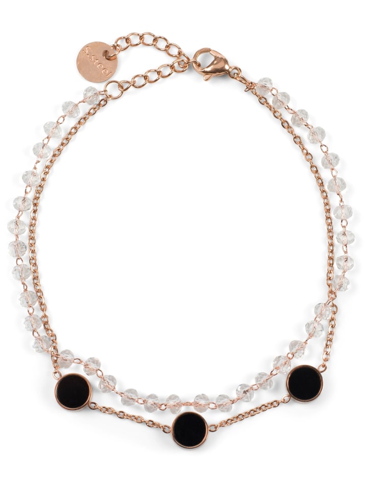 

StyleBREAKER Браслет из розового золота / прозрачный