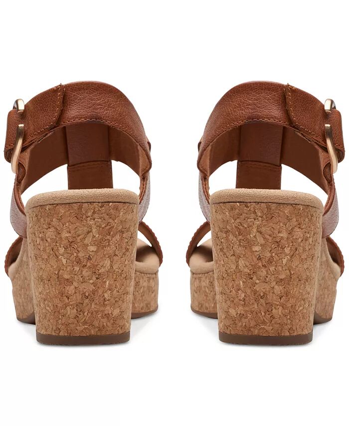 Босоножки на танкетке и платформе в стиле Жизель Clarks, коричневый/бежевый — фото 3
