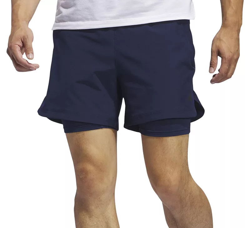 

Мужские шорты 2-в-1 Adidas Axis 5 дюймов, цвет Team Navy Blue