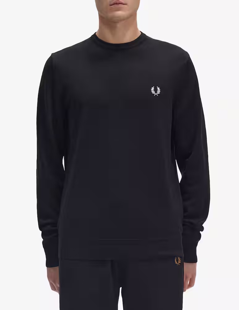 

Классический джемпер с круглым вырезом Fred Perry, черный