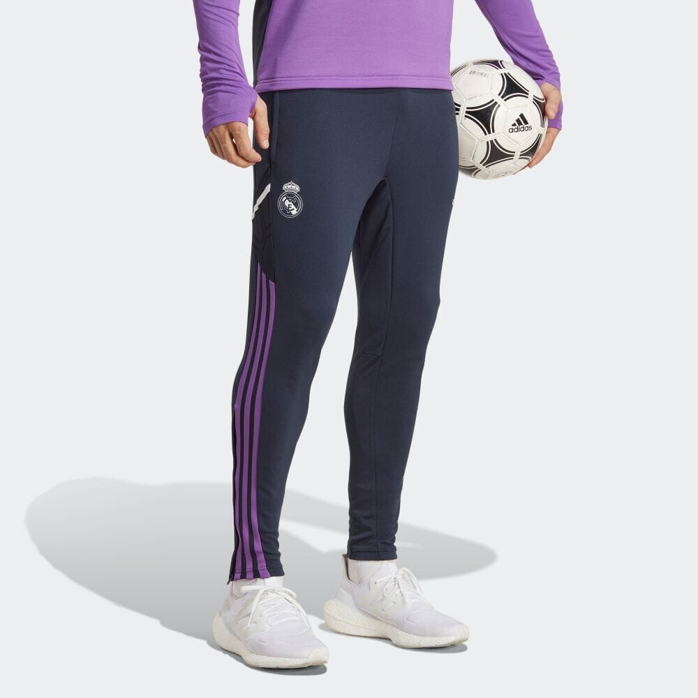 Трикотажные спортивные штаны Real Madrid для мужчин, цвет темно-синий Adidas, темно-синий — фото 4