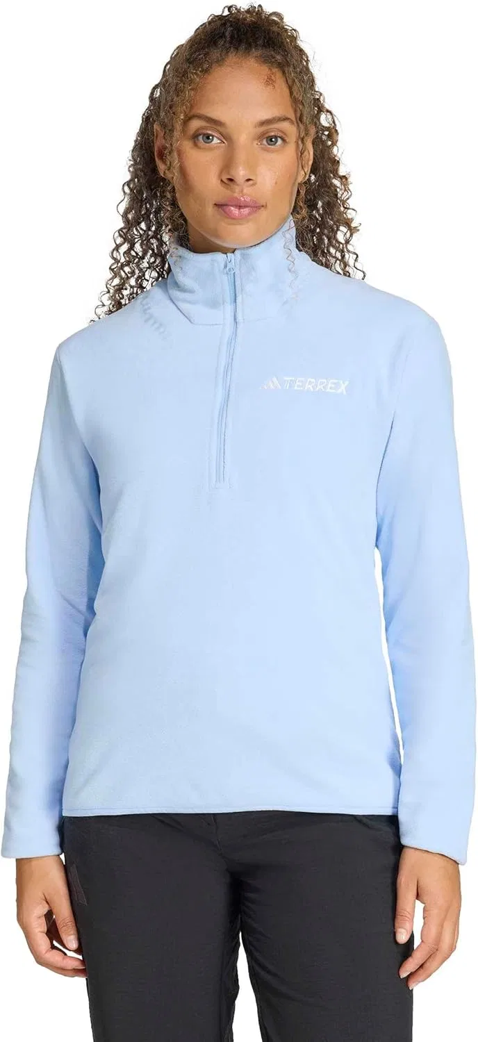Флисовая куртка для походов adidas Terrex Multi Essentials, полузастежка, Glow Blue