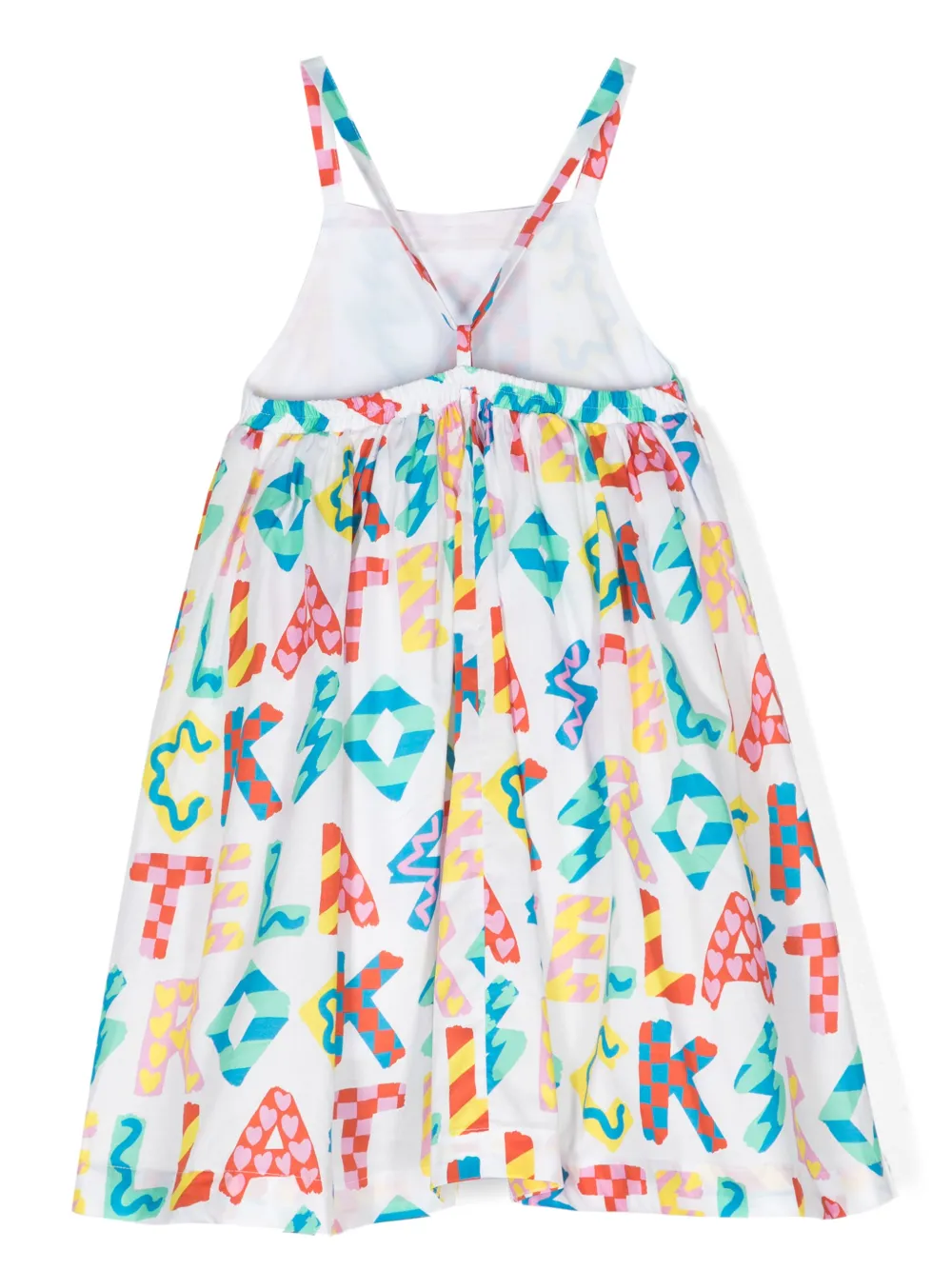 Расклешенное платье с принтом Stella McCartney Kids, белый — фото 2