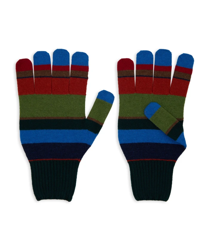 

Полосатые шерстяные перчатки для мужчин Gallo, мультиколор