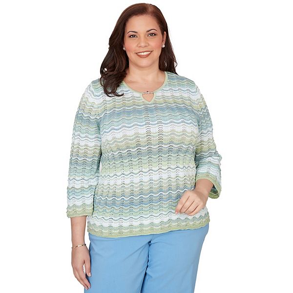 

Свитер с разрезом на горловине Plus size textured space dye Alfred Dunner