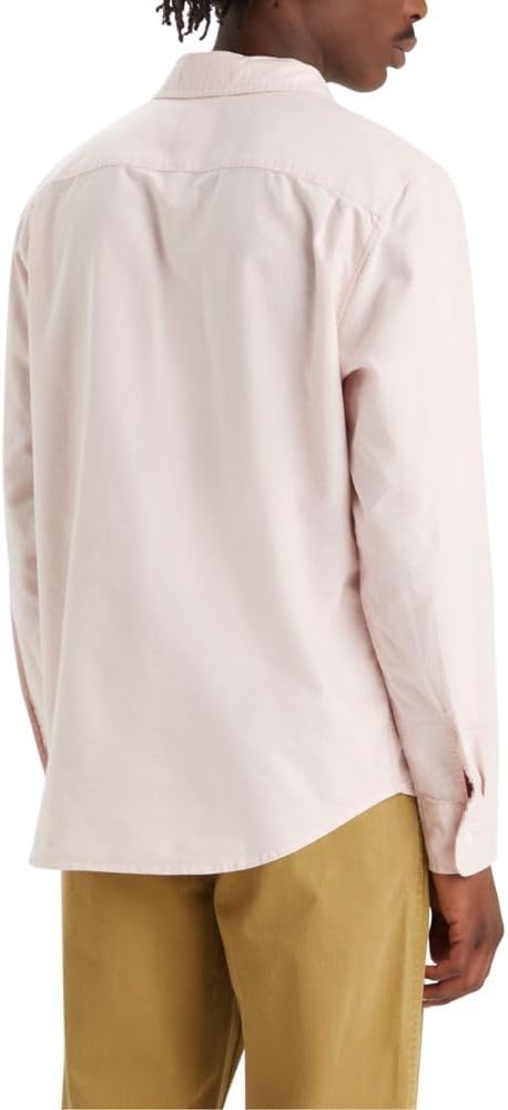 

Мужская классическая рубашка Levi's с одним карманом и длинным рукавом на пуговицах, Silver Pink