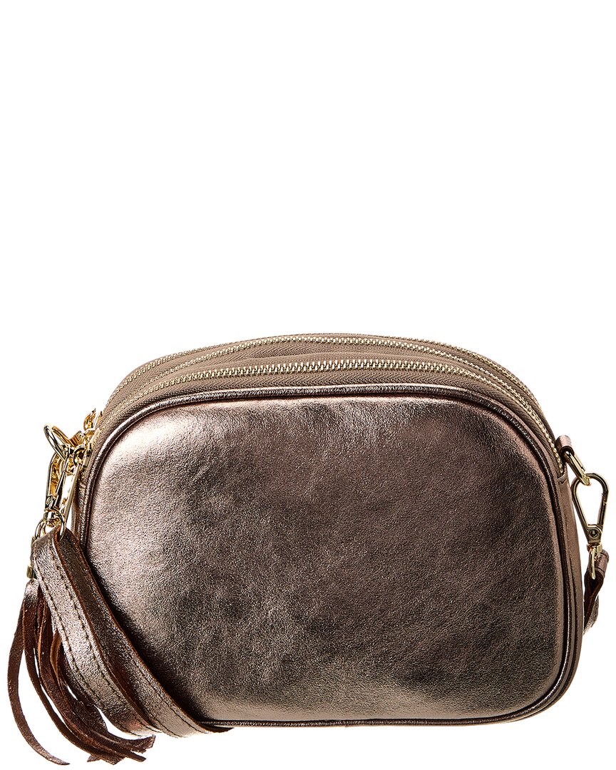 

Итальянская кожаная сумка через плечо Italian Leather, цвет metal