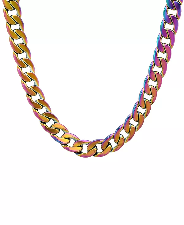 

Мужское кубинское звено из нержавеющей стали с ионным покрытием Steeltime, multi