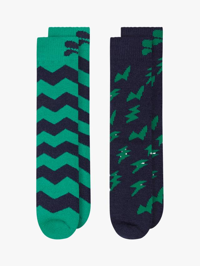 

Детские носки Puddlestomper из шерстяной смеси Muddy Puddles, Pack of 2, Green/Navy