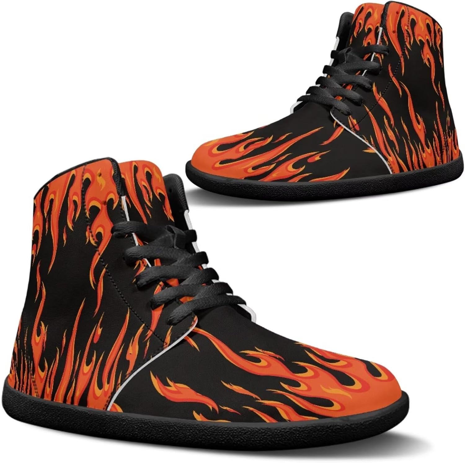 

Мужские прогулочные кроссовки Jeiento с узором природы, высокие, для бега, с широкой носочной частью, Cartoon Flame