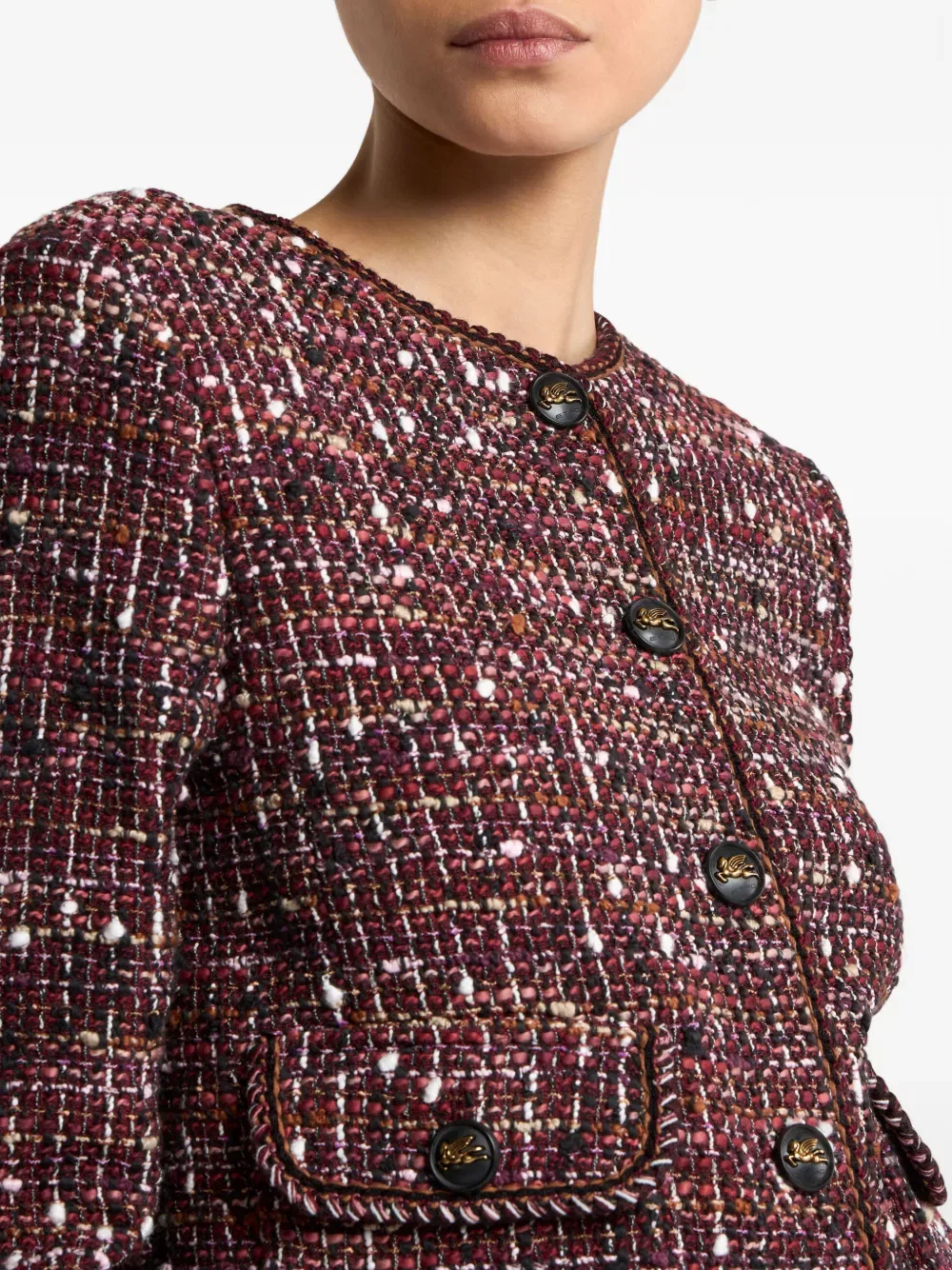 Жакет из твида Etro, красный — фото 4