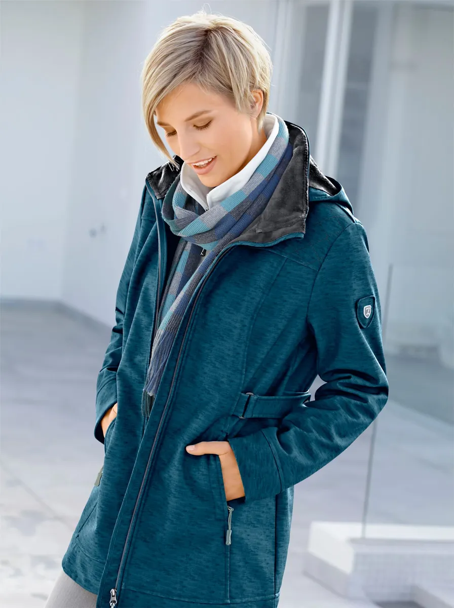 

Повседневная куртка из софтшелла с капюшоном Casual Looks, цвет Petrol-Meliert