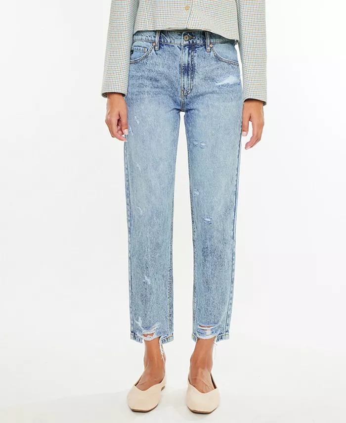 

Женские укороченные джинсы Mom с высокой посадкой Kancan, синий