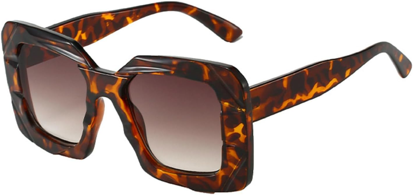 

Солнцезащитные очки в стиле ретро-панк квадратной формы для женщин и мужчин, винтажные, модные, для активного отдыха и путешествий, с защитой от ультрафиолета UV400 mincl, Leopard