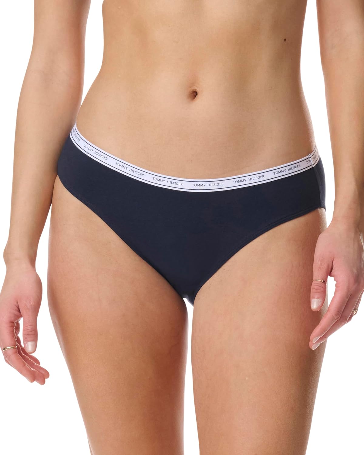 Женские хлопковые трусики-бикини Tommy Hilfiger, 6 шт., Navy /Red /Heather Grey /Black /Heather Grey — фото 2