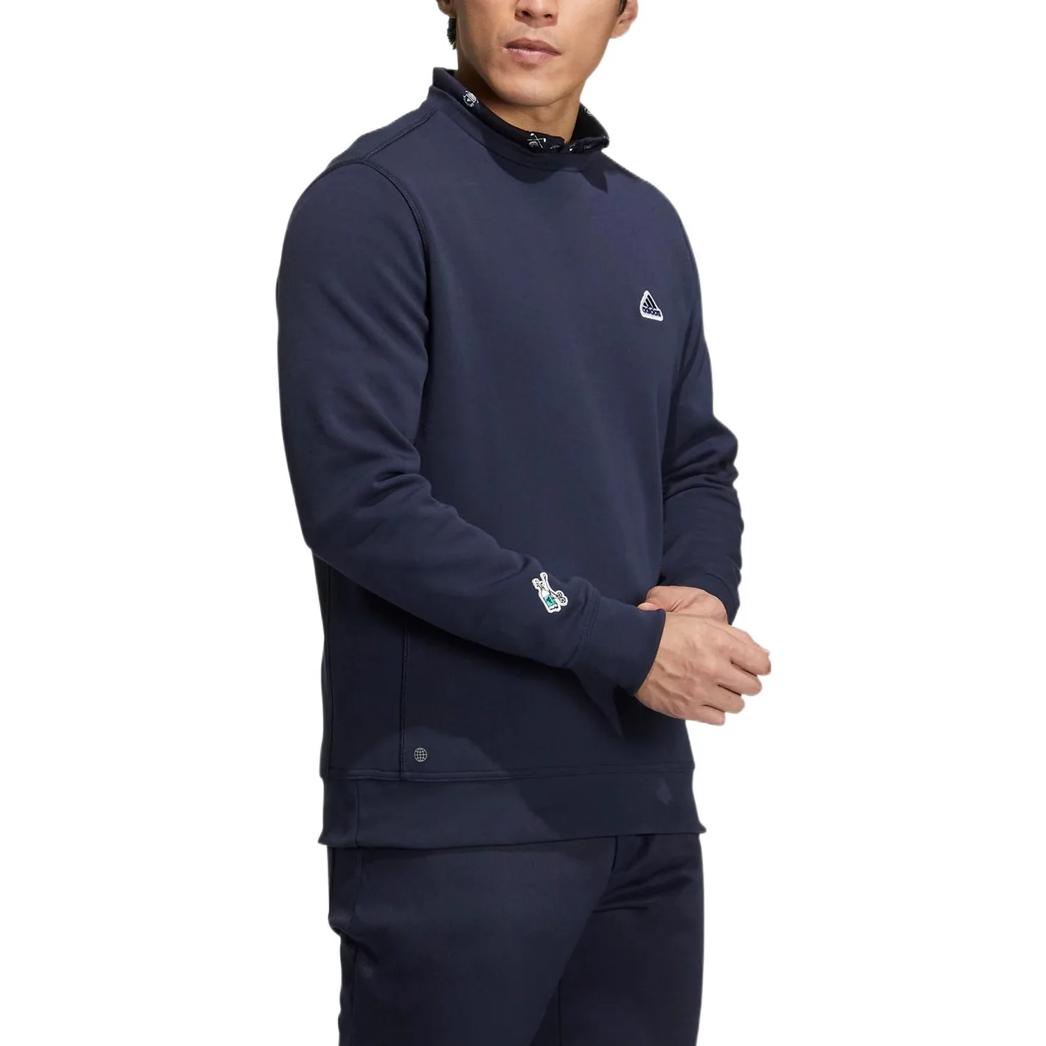 Adidas Свитшот мужской темно-синий с круглой горловиной Moderate Regular — фото 4