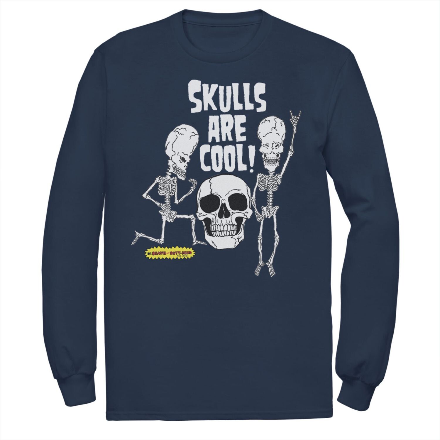 

Мужские футболки с длинными рукавами Beavis и Butt-Head Skull Are Cool Licensed Character