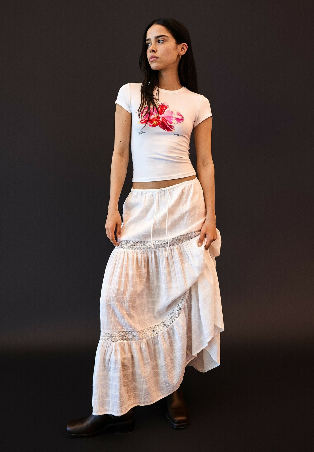 

Юбка макси Bershka, белый