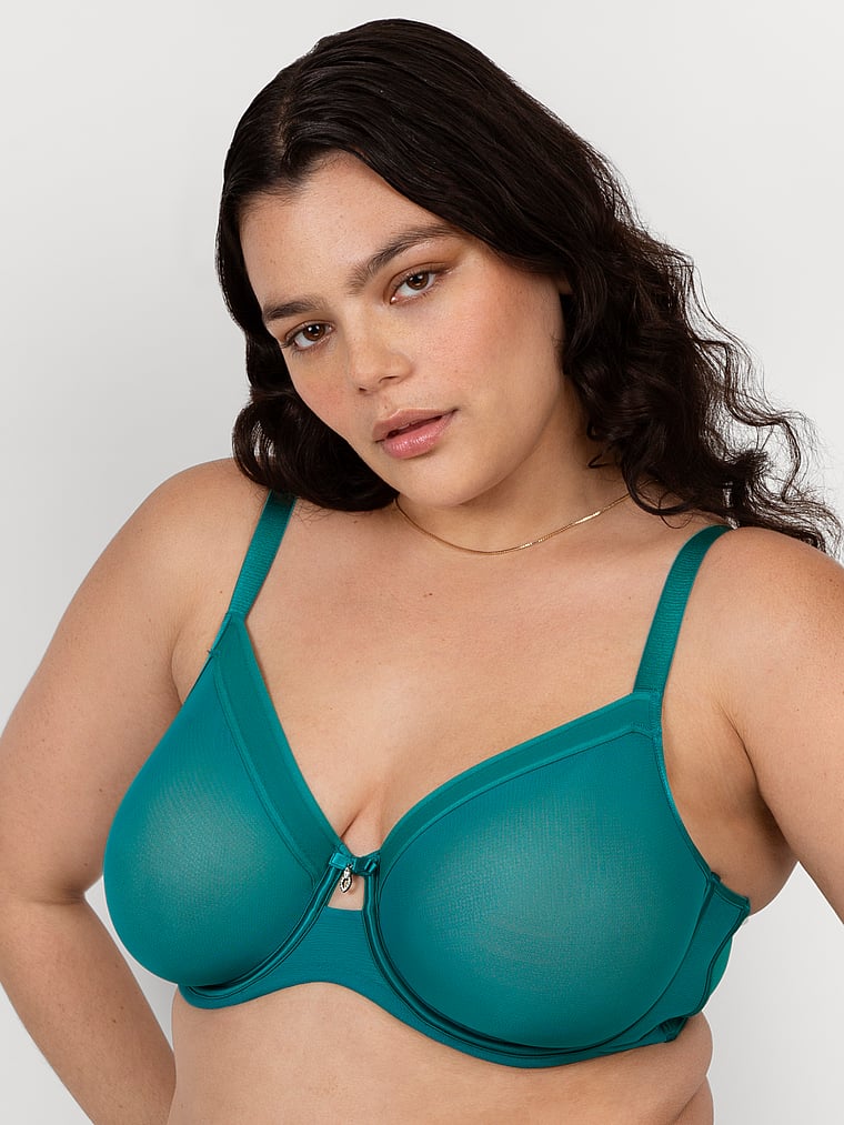 

Бюстгальтер из прозрачной сетки без подкладки Curvy Couture, мультиколор