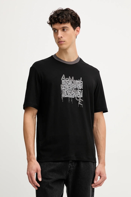 

Хлопковая футболка Armani Exchange, черный